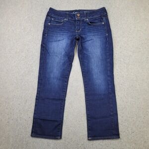 American Eagle Artist Jeans Womens 6 Reg Blue Dark Wash Stretch Denim Hemmed‎